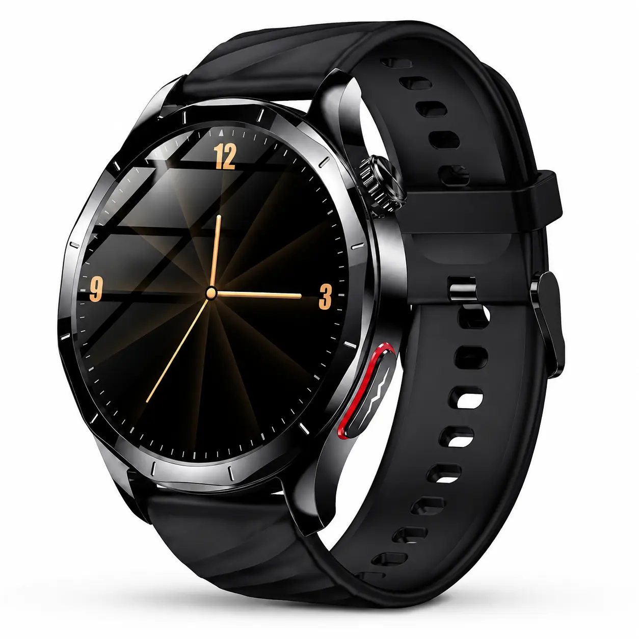 Black Smart Watch for Men with Bluetooth Calling, 1.43" AMOLED Display, ECG Heart Rate & Sleep Tracking, Blood Oxygen, 100+ Sports Modes, IP68 Waterproof, SOS Fitness Watch for Android iPhone