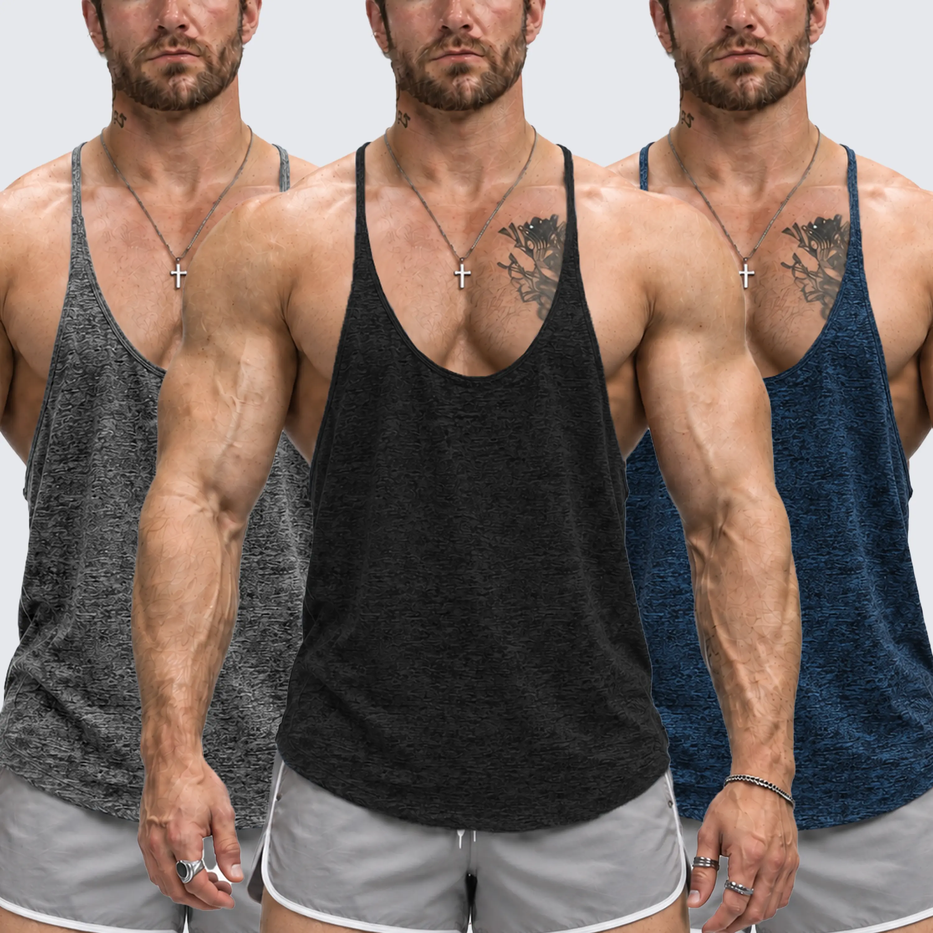 AGILELIN Men's Quick-Dry Stretchy Sports Tank Top - Sweat Wicking Vest, Lightweight Stretch Polyester Workout Clothing for Gym Workouts, Drag-Reducing Sleeveless Fitness Tee