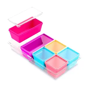 Micebay BPA-Free Silicone Freezer Molds with Base, Individual 6-Pack 1-Cup & 2-Cup Portion Soup Cubes Freezer Tray with Lid for Food Storage, Dishwasher Safe, Silicone Freezer Containers for Meal Pre