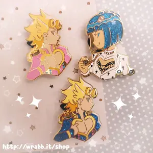 JJBA Jojos Bizarre Adventure Vento Aureo Golden Wind Enamel Pin - Giorno Giovanna and Bruno Bucciarati
