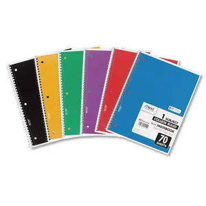 Mead Spiral Notebooks, 6 Pack, 1 Subject, College Ruled Paper, 7-1/2" x 10-1/2", 70 Sheets per Notebook, Color Will Vary (73065)-Back to school