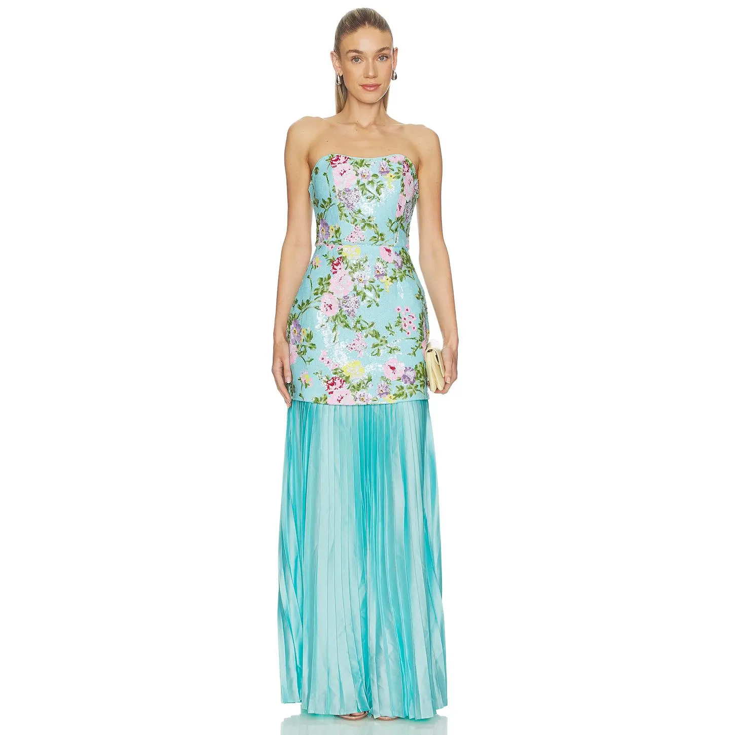 ELLIATT Emmeline Strapless Gown in Mint Green
