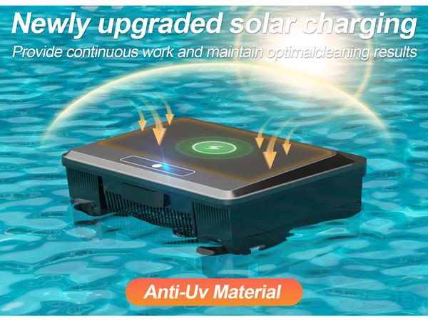 Robotic Pool Vacuum Cleaner, Solar Powered Robotic Surface Cleaner with Remote Control Dual Charging Options Smart Obstacle Avoidance 12 Hours Continuous Cleaning, Ideal for Above/In-Ground Pools up to 33 FT in Length Y90, Automatic Pool Cleaner, 4L Top-L Robotic Pool Vacuum Cleaner, Solar Powered Robotic Surface Cleaner with Remote Control Dual Charging Options Smart Obstacle Avoidance 12 Hours Continuous Cleaning, Ideal for Above/In-Ground Pools up to 33 FT in Length Y90, Automatic Pool Cleaner, 4L Top-L