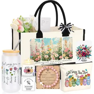 6-Piece Christian Gifts for Women| Faith-Based Present for Mom, Sister, Best Friend| Birthday/Christmas/Easter/Thanksgiving Ideas Zebra Tote Scent Bracelet