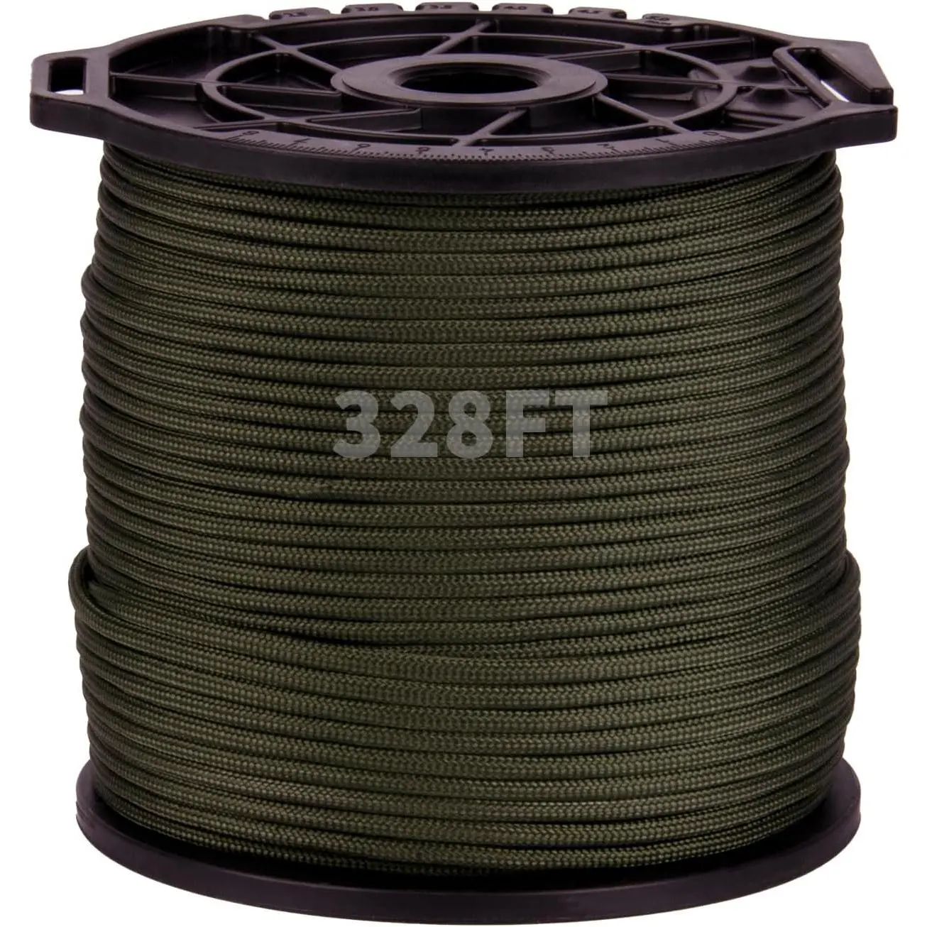 9-Strand Nylon Paracord Synthetic Rope, 4mm Thick, 100M/328FT Spool, for Camping, Hammock, Hiking (Green)