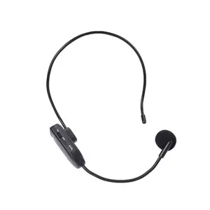2.4G Wireless Headset Microphone Dual Mic System with Power Display for Teacher Megaphone & Speaker