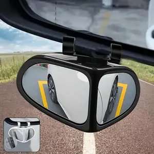 360° Rotating Elliptical Blind Spot Mirror, Ultra-clear Lens, Wide-angle Front and Rear View, Adjustable Mounting Bracket, Compatible with Trucks, SUVs and Sedans, Rearview Mirror