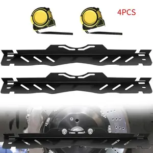 2 Pack Wheel Alignment Tool Kit with Measuring Tapes, Heavy Duty Toe Alignment Plates for Car DIY Use, Fast & Easy Front End Alignment Tool, Black & White