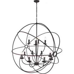 CWI Lighting Arza 12 Light 40 inch Brown Up Chandelier Ceiling Light 5464P40DB-12