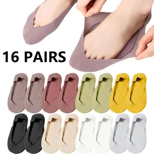 16 Pair Thin Ultra Low Socks(Women 5-12), Made Of Surface On The Surface& On The Bottom