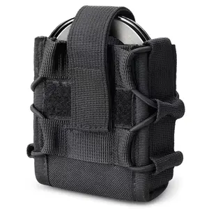 Open-Top Molle Handcuff Holster - Black Handcuff Case for Hinged Handcuffs, High-Speed Gear Handcuffs, and Chain Handcuffs Side Pouch Nylon