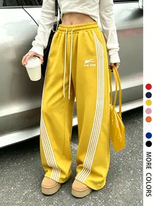 Women's Drawstring Long Pants, Elastic Waist Design, Star Graphic Print, Casual Four-Season Pants, Comfortable and Fashionable, Daily Wear