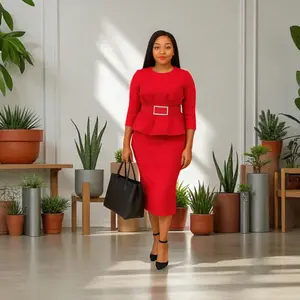 Arizona Red Peplum Dress