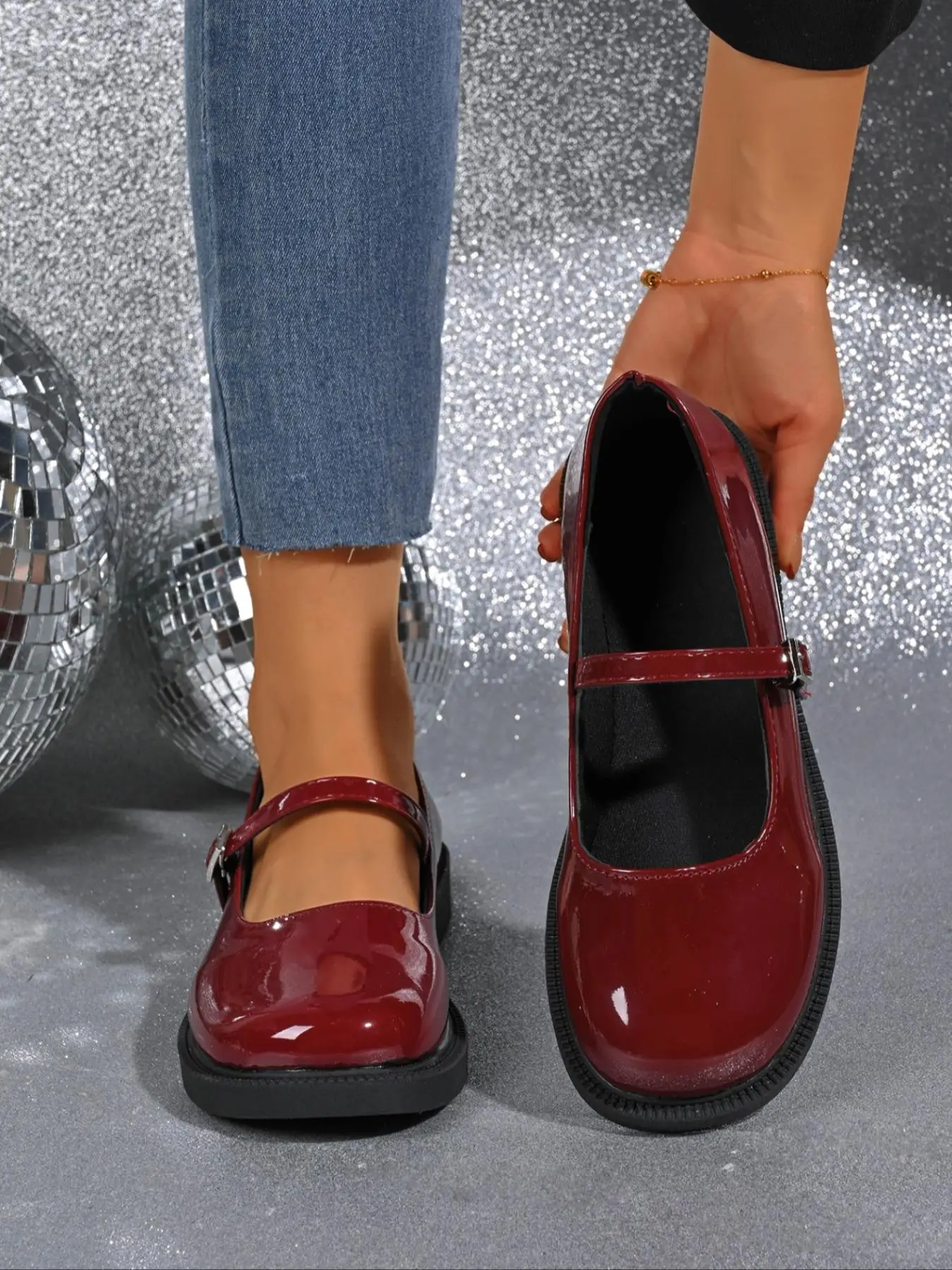 Women's Fashionable Solid Color Mary Jane Shoes, Casual Comfortable Buckle Decorated Shoes for Daily Wear, All Match Shoes for Daily Wear