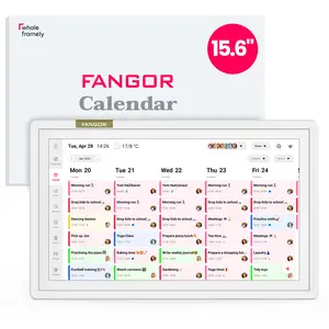 15.6" Digital Family Calendar, Wall Planner Smart Electronic Calendar & Chore Chart, Touchscreen Interactive Family Organizer, Shared Schedule, Meal Planner, To-Do List, No Subscription, Wall & Desk Mountable