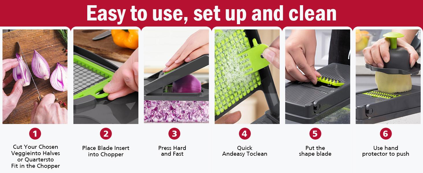 Multifunctional Vegetable Chopper with Blades 16 in 1 ,vegetable dicer, 1 Set Manual Cutter with large container, razor sharp blade  Kitchen Gadgets, Kitchen Accessories,,kitchen chopper,instrumentos de cocina.colander basket slicer