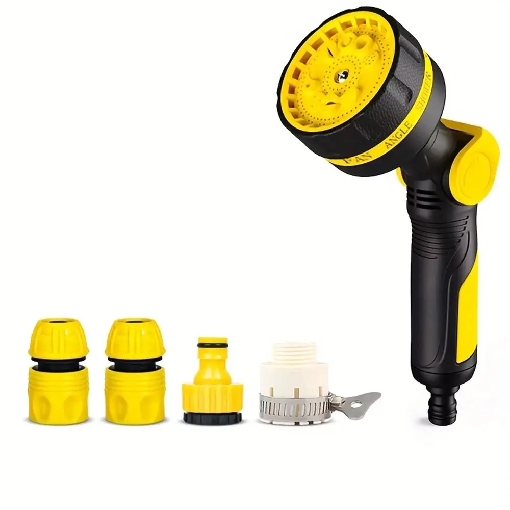 10-Setting Garden Hose Spray Gun with Rust-Resistant Metal Nozzle and Non-Slip Handle; Adjustable Water Pressure; Versatile Spray Gun for Watering Yards and Lawns and Washing Cars
