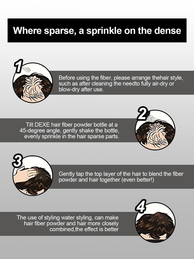 Dexe 44g Full Volume Hair Fiber 22g x2 Double Boxes Volumizing Powder for Fine Soft Hair Quick Attachment in 15 Seconds Adds Thickness Volume Unisex Multiple Colors