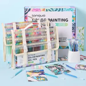 45/72/99/168 Colorful Drawing Neutral Pens Set with Storage Box, 0.6mm Tip, Rich Colors High Capacity Ink, Diary Cards DIY Art Supplies, Artist Supplies