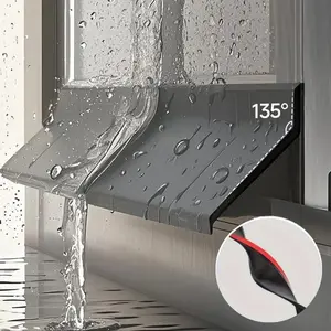 No-drill Sliding Window Waterproof Barrier, TPE Waterproof Sealing Strip with Self-Adhesive Backing, Anti-Leak Backflow Water Stop Seal, Window Leak Guard Strip for Sliding Windows, Balconies & Shower Doors, Universal Waterproof & Debris Protection Window