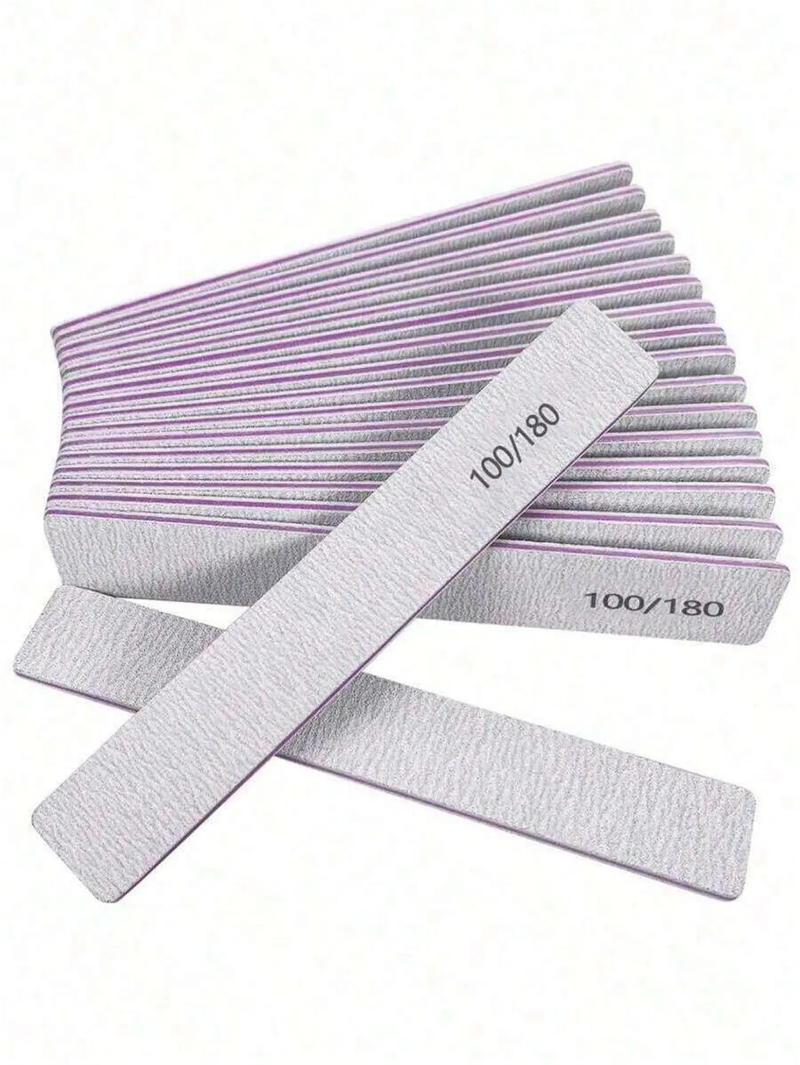 5pcs/Lot Gray Nail File Buffer 100/180 Square Straight Lime A Ongle Manicure Sanding Files UV Gel Polish Remover Nail Care Tool