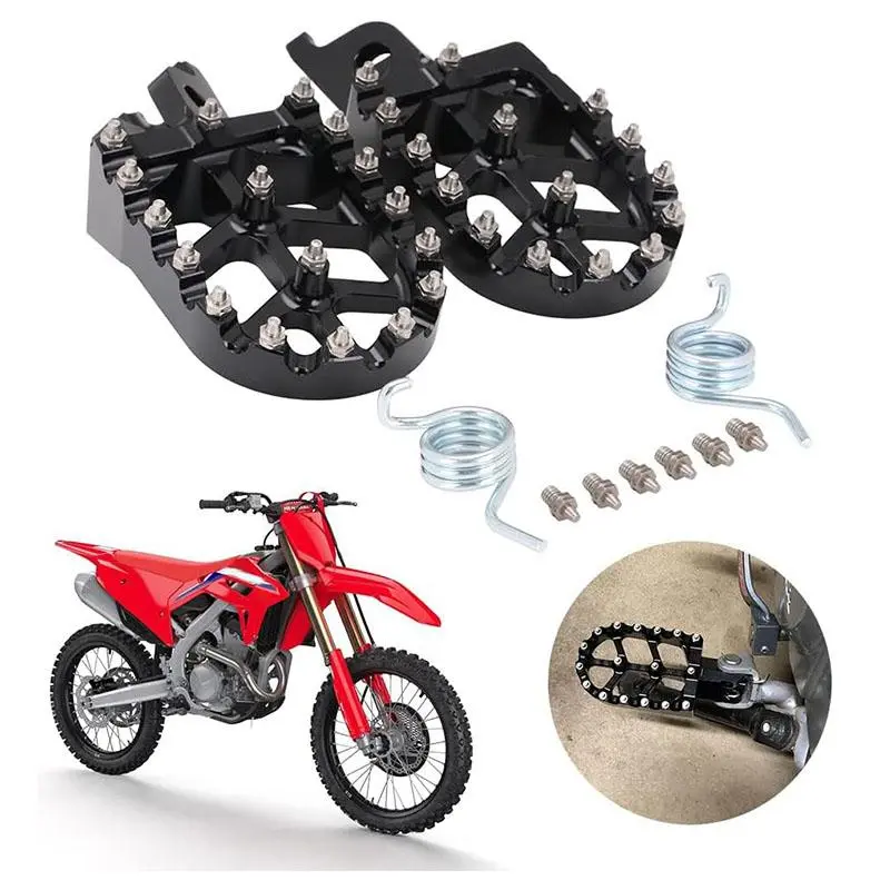 Dirt Bike Foot Pegs Footpegs Foot Pedals Rests CNC Racing Replacement for Honda CRF150R 2007-2023 CRF250R 2004-2023 CRF450R 2002-2023 CRF250L 2012-2021 CRF300L 2021-2023 CRF250X CRF450X CRF450RL CR125 CR250 Footrest Motorcycle Motor Parts Accessories