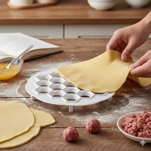 19-Hole Dumpling Maker: Magic Dough Press Tool for Homemade Pasta, Easy Gyoza & Ravioli Cutter, Fast Dough Divider, DIY Dumpling & Wonton Molds, Essential Multi-Use Kitchen Gadget for Beginners