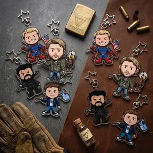 Chibi The Boys Merch Keychain, Superhero Parody Charm, Butcher, Homelander, Hughie, Soldier Boy, Geeky Pop Culture Gift, Superhero TV Show