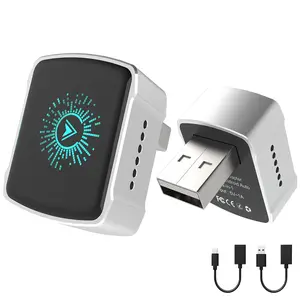 Wireless CarPlay Adapter & Android Auto (2-in-1) - Mini USB/USB-C Adapter Converts Wired to Wireless, Plug & Play, Stable Lag-Free for iPhone & Android (2025 Upgraded)