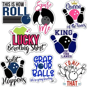 Bowling Stickers, 8 Vinyl Stickers Supporting Bowling, Great Bowling Gift, Decorative Stickers