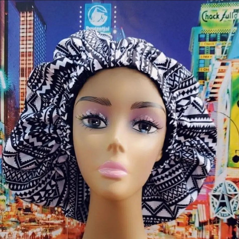 Tribal, (Small) Satin lined hair bonnet for sleeping
