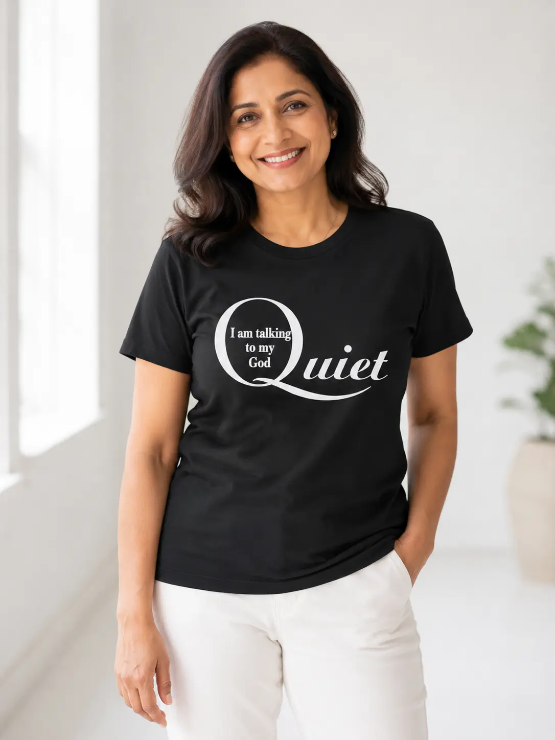 Women's Christian Prayer Life T-Shirt | Quiet Faith Tee | Spiritual Reflection Shirt for Believers and Prayer Warriors. Ideal for Home, Office, Church, Gatherings, School, and Everyday Wear