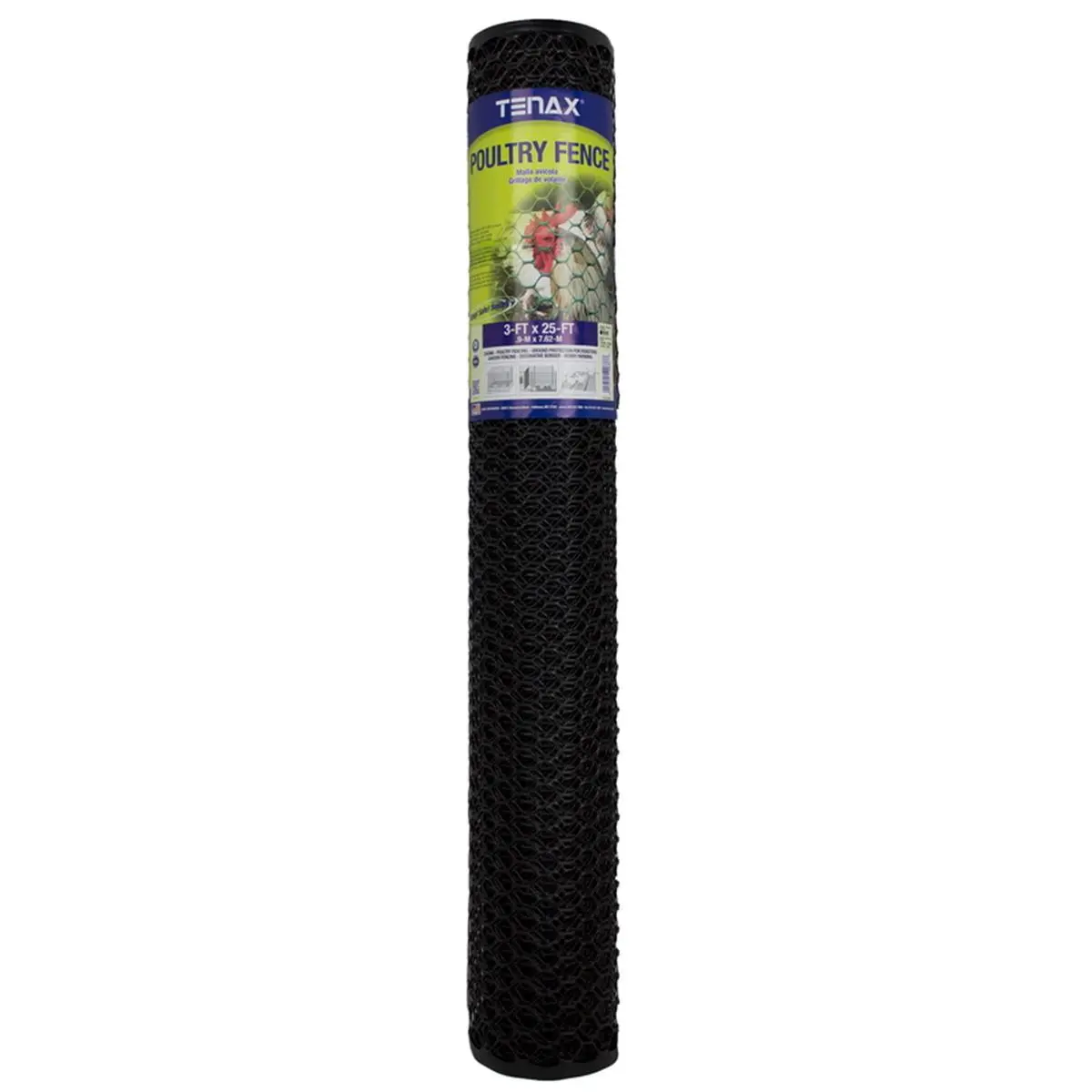 212 MAIN Hexagonal HDPE Mesh Chicken Wire Fence, 3x25 ft Black, UV Stabilized, Easy to Install, Long-Lasting Recyclable Plastic Wire for Outdoor Enclosure, Raised Garden Bed Fences