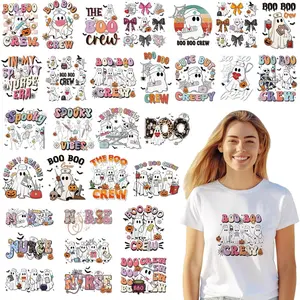 30 Sheets Nurse Halloween Iron on Transfers Boo Boo Crew Dtf Transfers Ready to Press Heat Patches Spooky Nurse Funny Ghost Transfer Vinyl Stickers  for T Shirts Clothing Bag Pillow DIY Craft