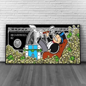 Alec Monopoly Money Art Poster, Rich Uncle Cigar Print, Luxury Hustle Wall Decor, Pop Art Finance Artwork