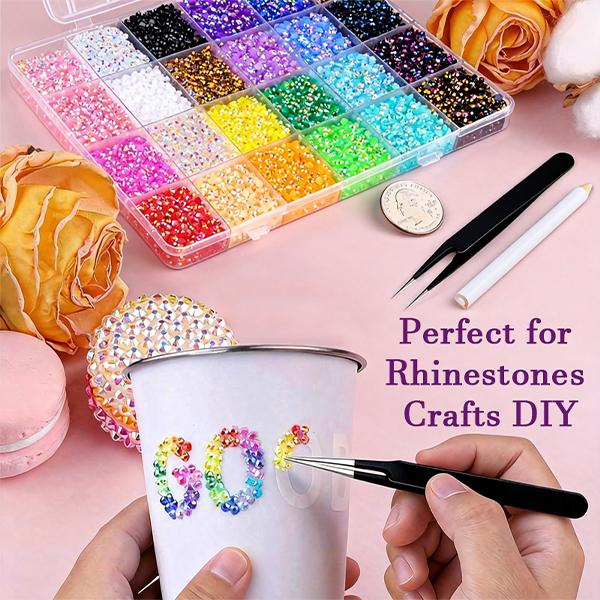 1 Box Multicolor 40 Color 3mm Jelly Rhinestones,Flatback Resin Gems for Bedazzling, DIY Crafting, Diamond Art & Nail Art, Bedazzler Kit
