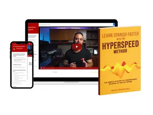 Learn Spanish Faster with The HyperSpeed Method Short, Action-Based Guide and Video Course – Train Your Ear to Understand Natives & Speak With Confidence (Physical guide + $97 Video Course FREE + 7-Day Training Guide + Custom AI tools ALL INCLUDED!))