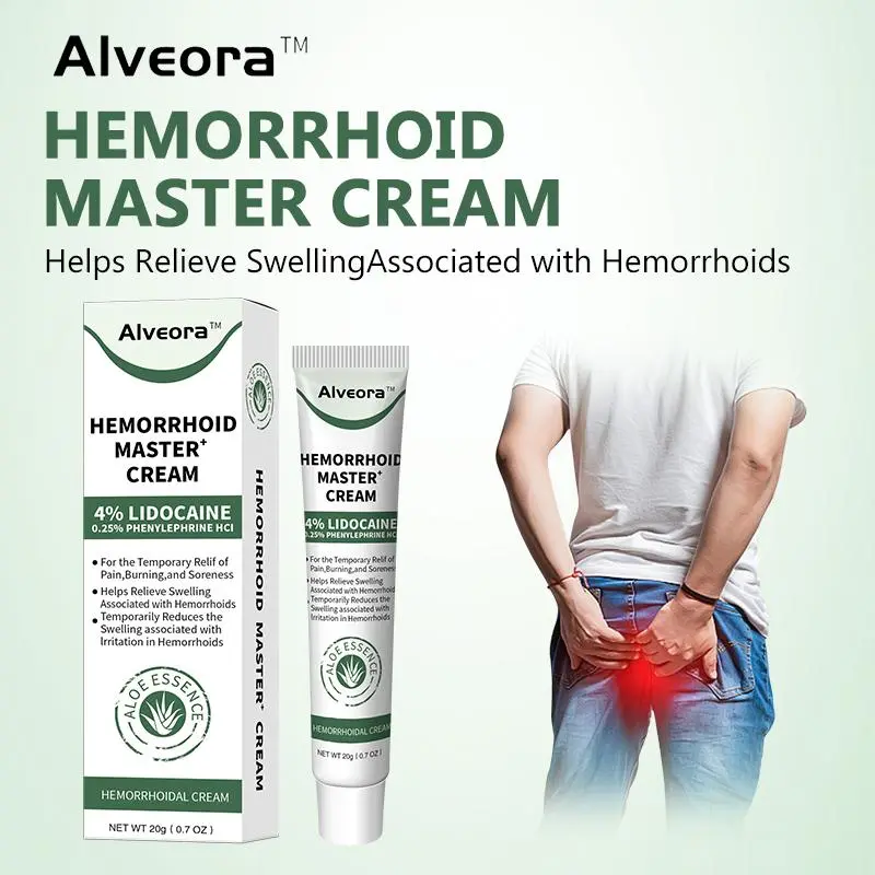 Hemorrhoid Cream, 4% Lidocaine Hemorrhoidal Ointment, Temporary Pain Relief, Relieves Itching Burning Swelling Soreness, Aloe Infused Gentle Formula, External Hemorrhoid Care, Fast Acting, Non Greasy, Hygienic Nozzle, Portable Sealed, For Adults