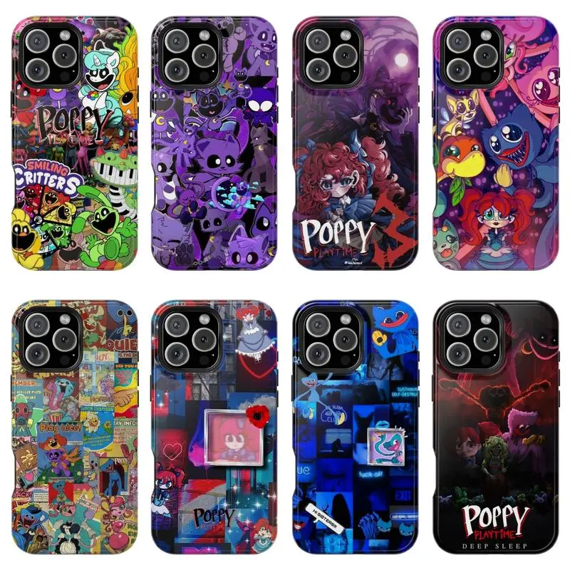 Poppy Playtime Huggy Wuggy & Catnap Cute Horror Two-In-One Drop-Resistant Mobile Phone Case Protection, Shockproof For IPhone 17-12, Pro Max, Pro Plus, and Samsung S25 24 23 Safety Case