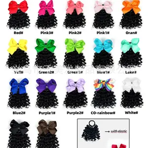 Vivian Hair Accessories 2026 New Style Kids Bow Braid Ponytail Hair Accessories in Africa Plain Pattern with Elastic