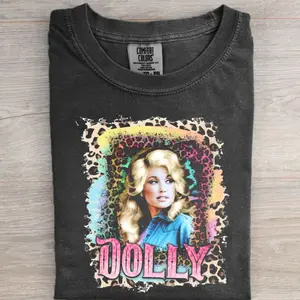 Comfort Colors Dolly Parton Retro Tee / 80s Country Music Shirt. Autograph Gift