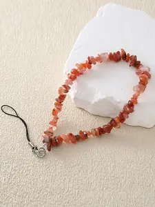 1pc Fashion Beaded Phone Chain Pendant Ins Style Natural Amethyst Chips Phone Lanyard DIY Pendant Accessories Phone Charm