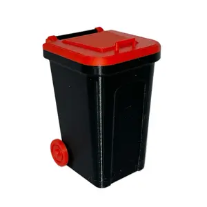 Mini Desk Trash Bin - Functional Desk Organizer with Rolling Wheels, 3 Inches Tall, Available in Bold Colors