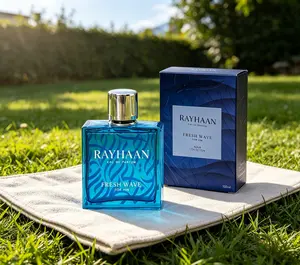 Rayhaan Fresh Wave Eau de Parfum Spray for Men 3.4 OZ 100ml, Refreshing Crisp Aquatic Masculine Fragrance, Light Clean Daily Scent, Long Lasting Modern Casual Cologne, Premium Arabian Perfume for Everyday & Gifting