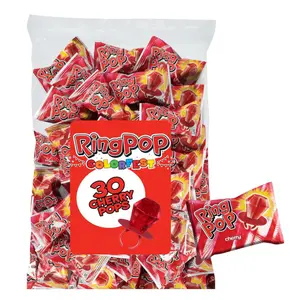 Ring Pop Red Candy Lollipops, 30 Ct Bulk Individually Wrapped in Red Cherry Flavor, Full Size, Fun Hard Candy For Birthday, Party Favors, Bachelorette Parties & Gifts For Kids
