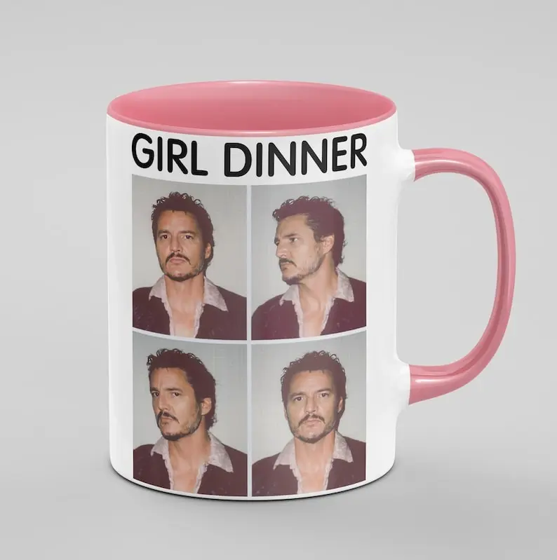 [Sale off up to 65%] Pedro Pascal  11oz Accent Coffee Mug - Girl Dinner Pedro Pascal Fan Lover Gift Idea - Cute Novelty Tea Cup - Multiple Colours