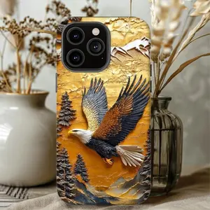 Mens Bald Eagle Tough Case, Suitable for Iphone 11/12/13/14/15/16/17 Pro Promax Plus Air guys case, nature case, gift for dad, gift for him