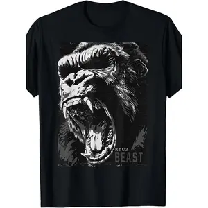 Gorilla Kong Ape Gym Fitness Aesthetic Streetwear Women Men T-Shirt Same Style for Men and Women 2025 Summer Short-sleeved Printed T-shirt Pure 220G