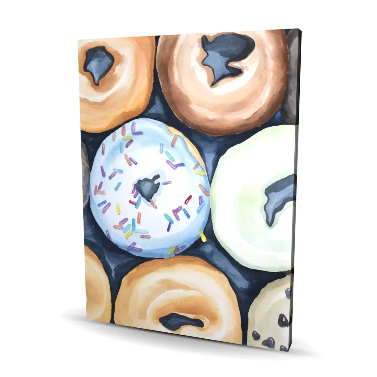 Begin Home Decor C1RC36488Y3K4I 36 x 48 in. Watercolor Donuts with Icing - Gastronomy Brown Canvas Art