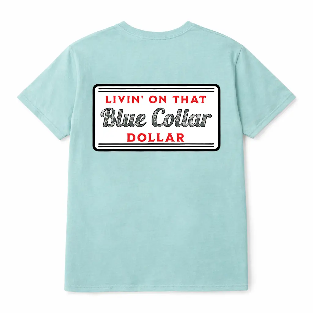 Youth Blue Collar Dollar T-shirt, Vintage Southern Youth Shirt, Western Styles, Unisex T-shirt, Casualwear, Daily Outfits